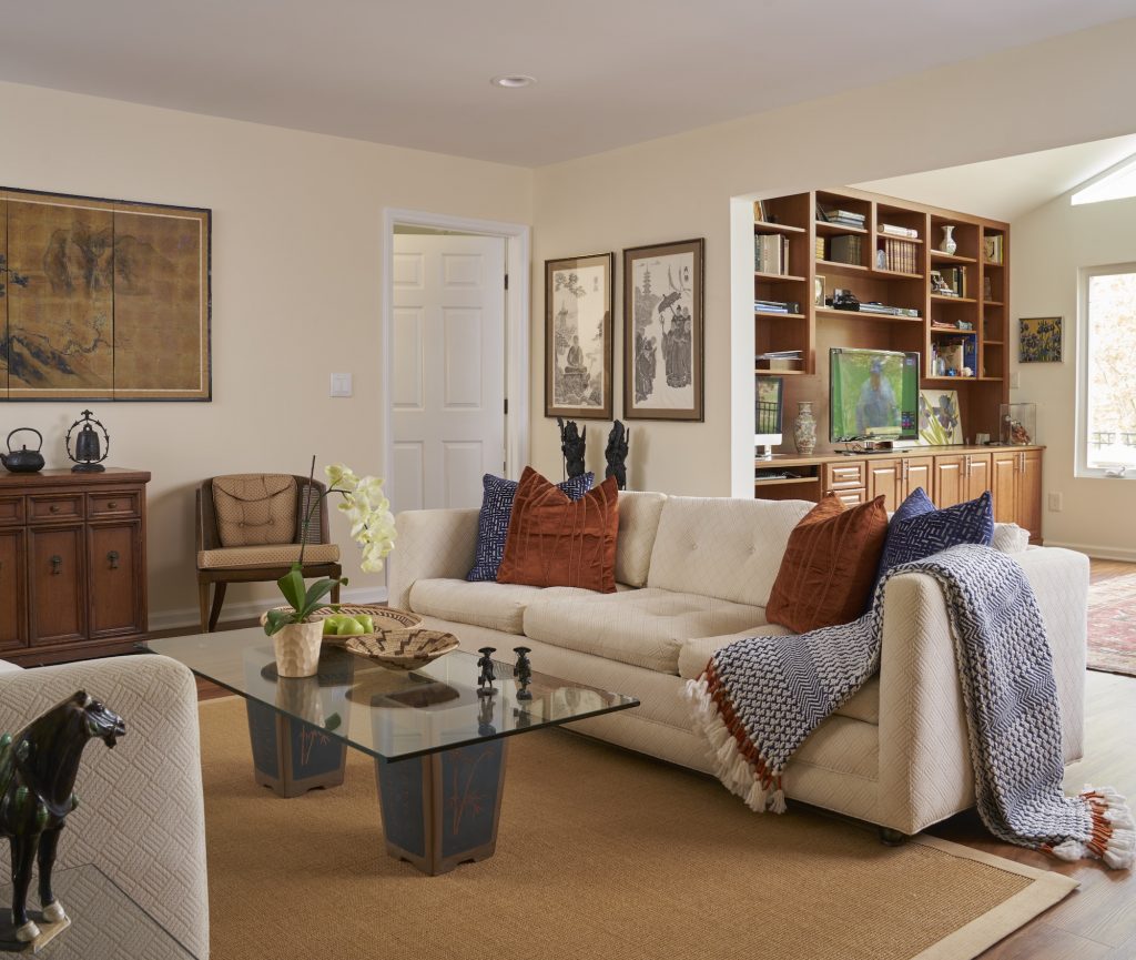 View of a living room in a Carolina Meadows villa