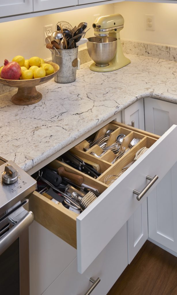 View of a drawer in a kitchen inside a Carolina Meadows villa